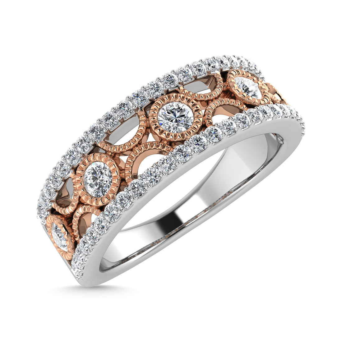 Diamond 1/2 Ct.Tw. Fashion Band in 14K Two Tone