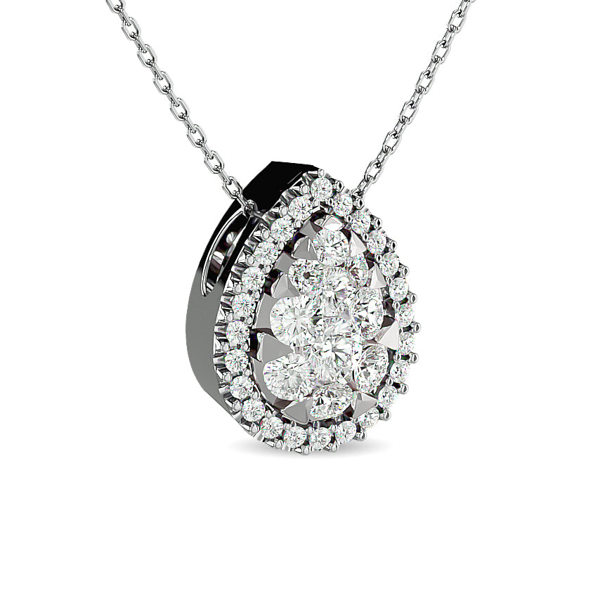 Diamond 1/2 ct tw Pear Shape Fashion Pendant in 14K White Gold