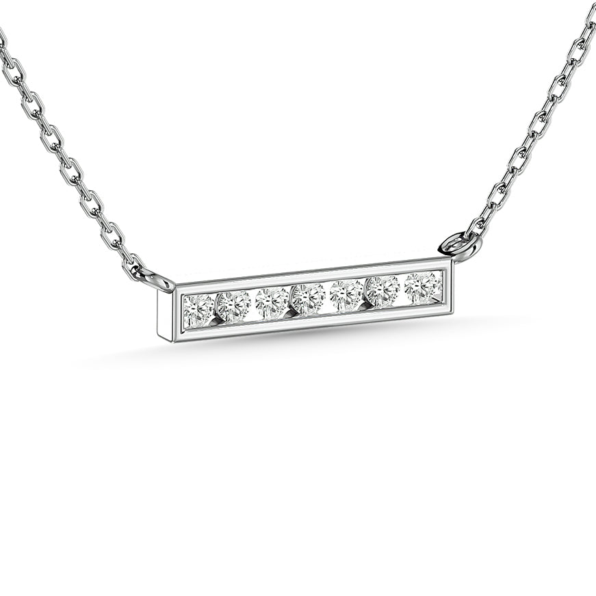 Diamond 1/4 Ct.Tw. Bar Pendant in 10K White Gold