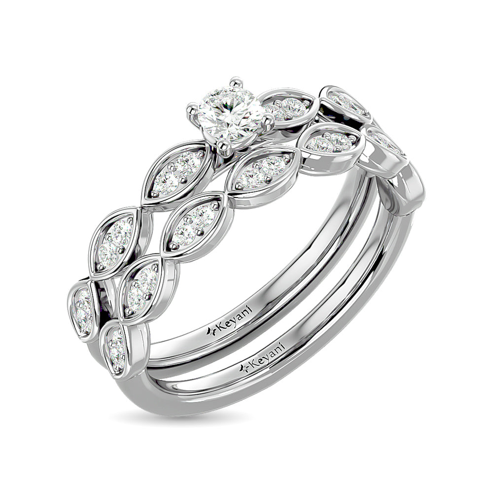 Diamond 3/4 Ct.Tw. Bridal Ring in 14K White Gold