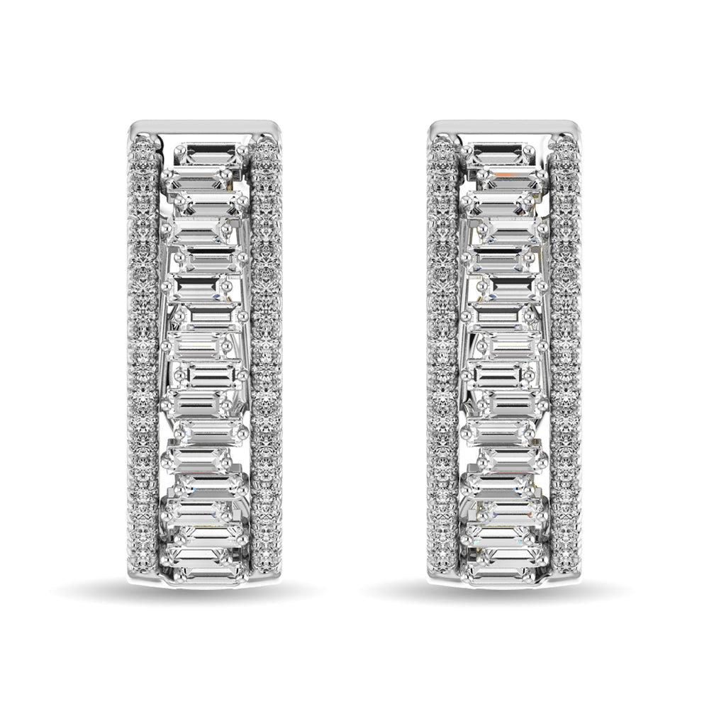 Diamond 1/2 Ct.Tw. Hoop Earrings in 14K White Gold