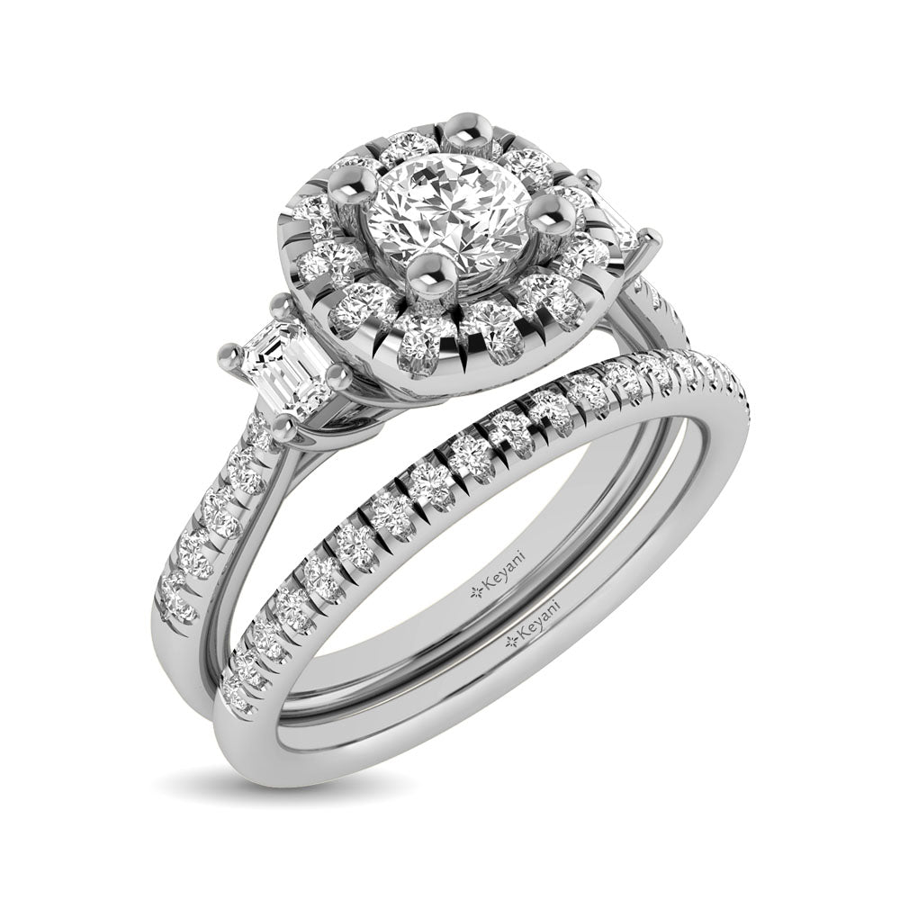 14KT White Gold 1Ct.Tw. Diamond keyani Bridal Ring