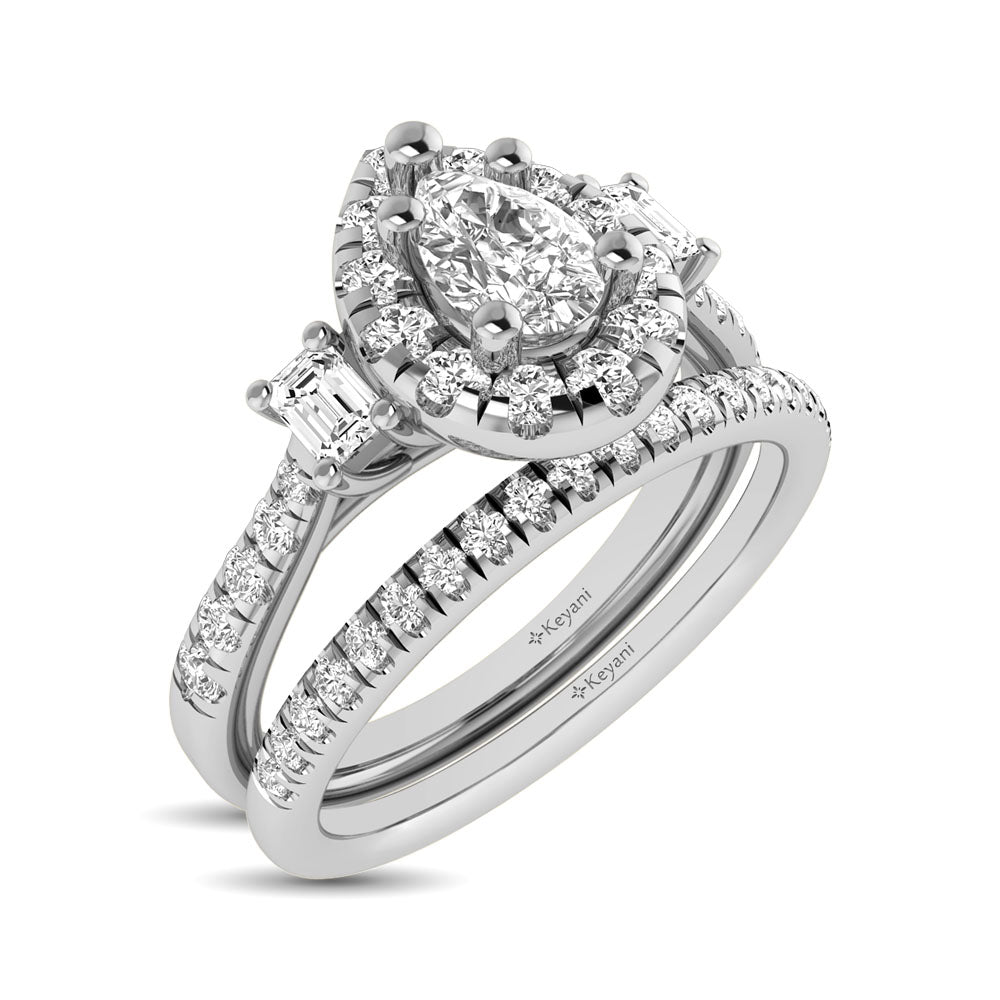 14KT White Gold 1Ct.Tw. Diamond keyani Bridal Ring