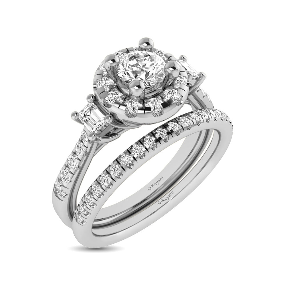 14KT White Gold 1Ct.Tw. Diamond keyani Bridal Ring