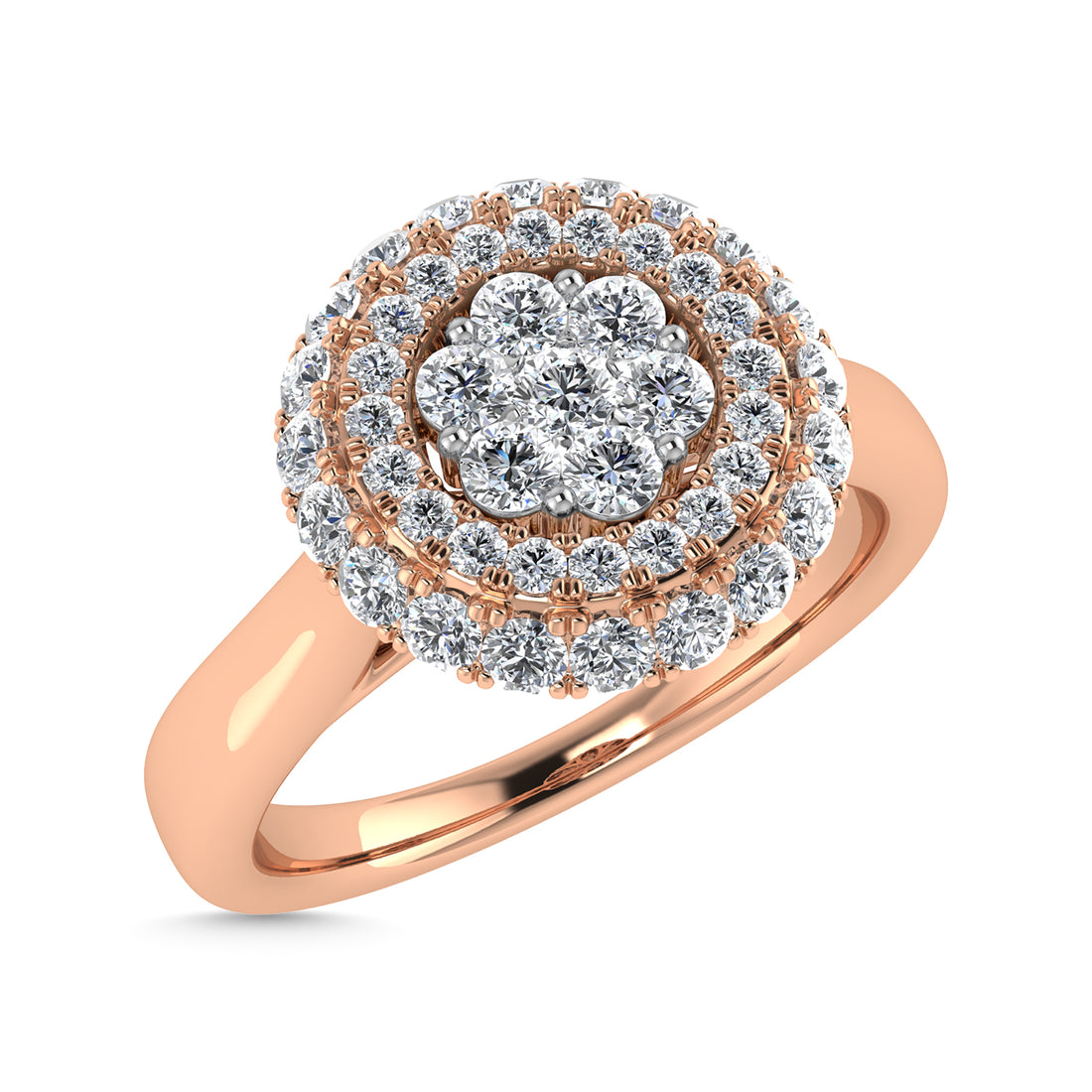 Diamond 1/2 Ct.Tw. Cluster Fashion Ring in 14K Two Tone