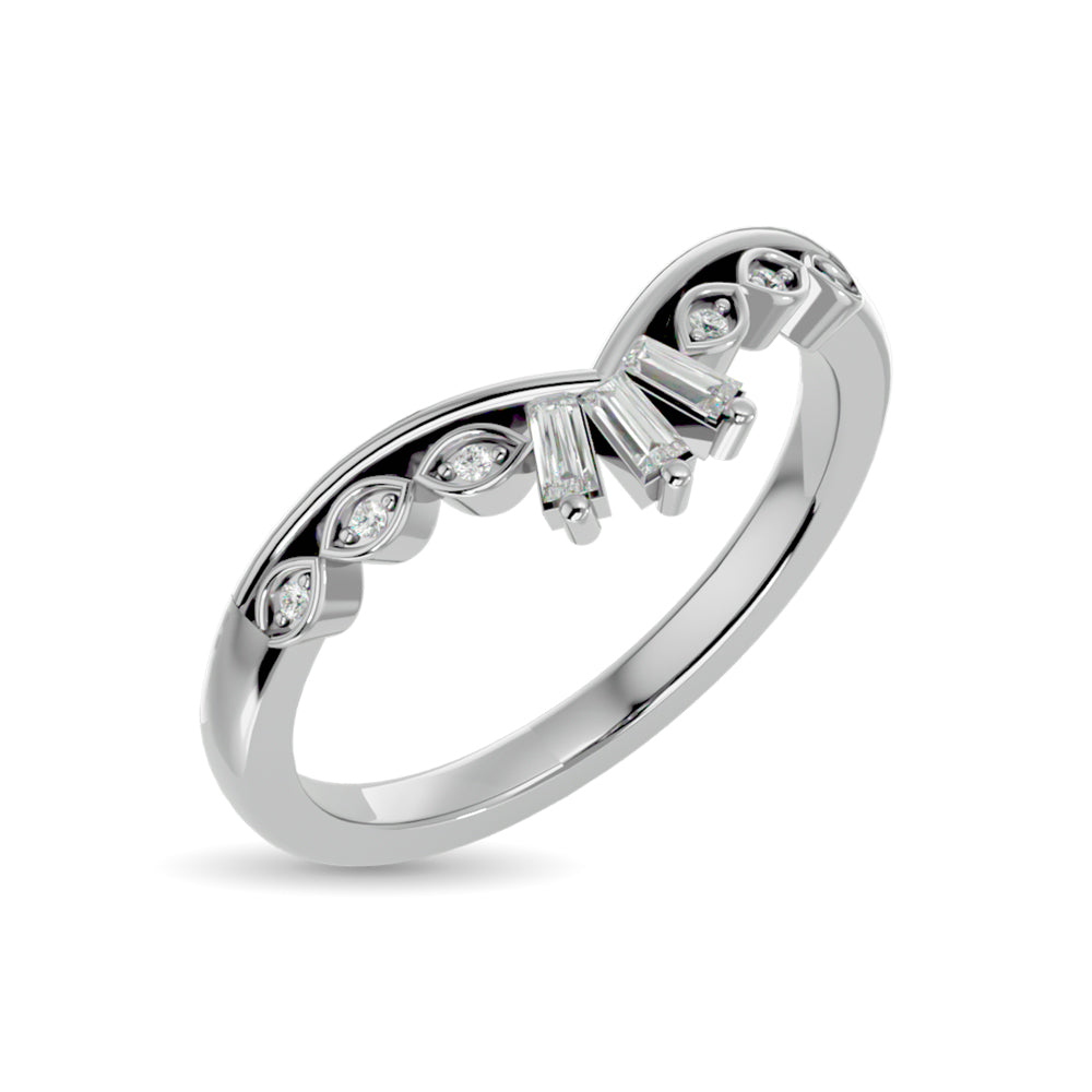 Diamond 1/6 ct tw Chevron Band in 14K White Gold