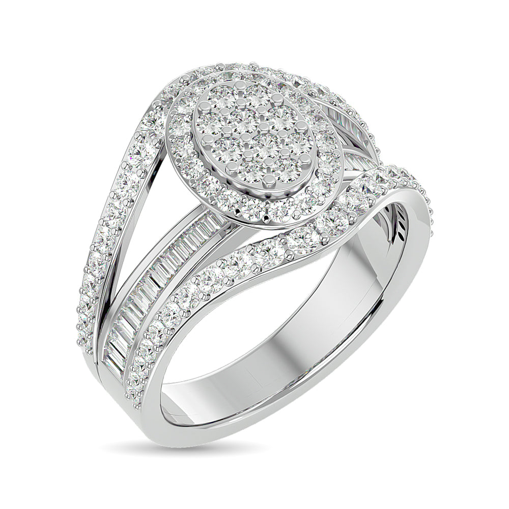 Diamond Engagement Ring 1 1/2 Ct.tw in 14K White Gold