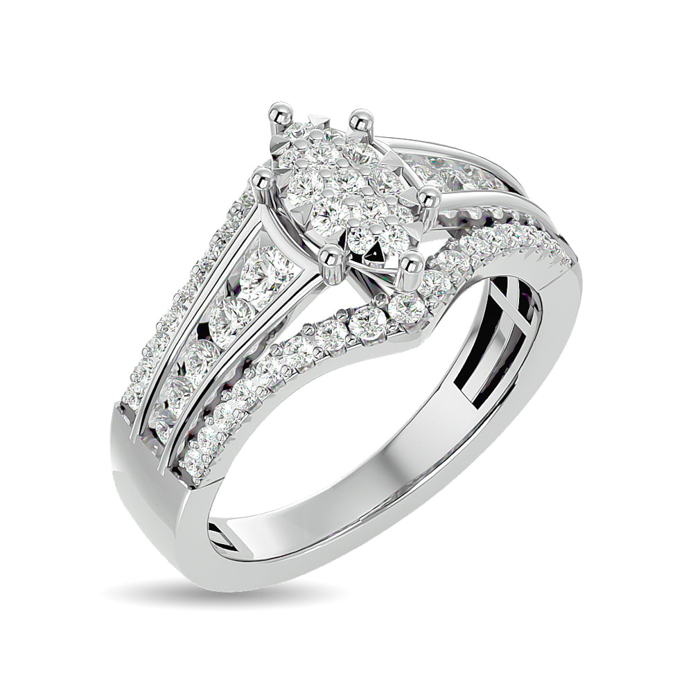 Diamond 1 Ct.tw Round Cut Fashion Ring in 10K White Gold