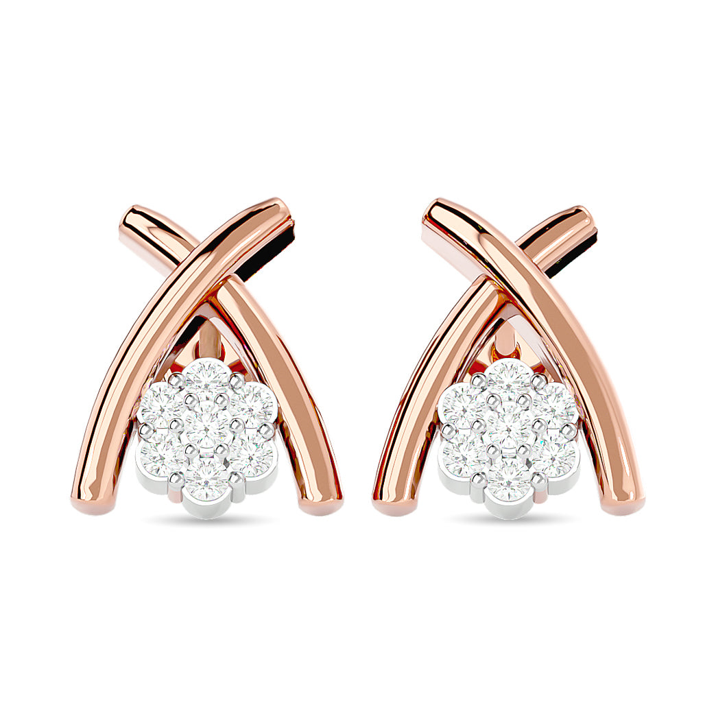 Diamond Fashion Earrings 1/10 ct tw in 10K Rose Gold