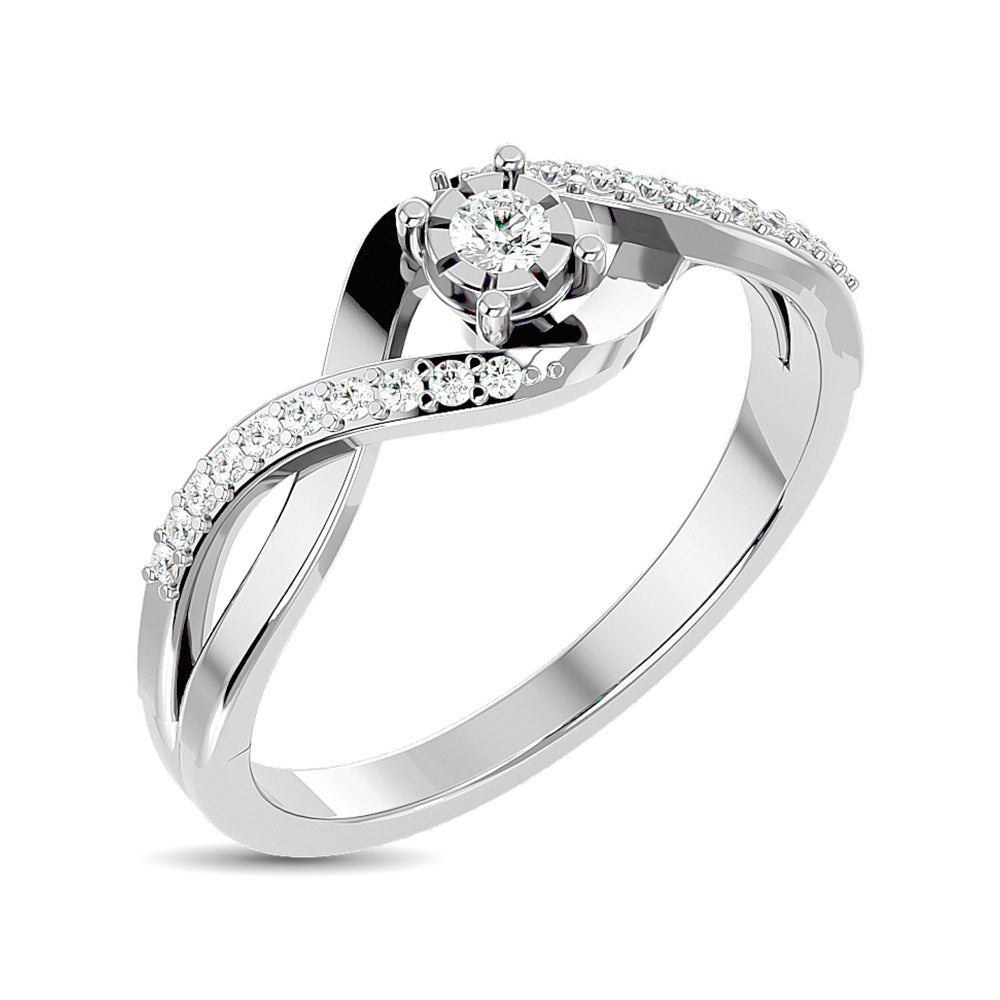 10K White  Gold 1/5 Ct.Tw. Diamond Promise Ring