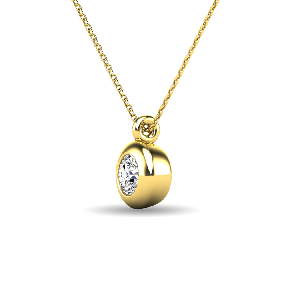 Diamond 1/10 ct tw Bezel Set Pendant in 10K Yellow Gold