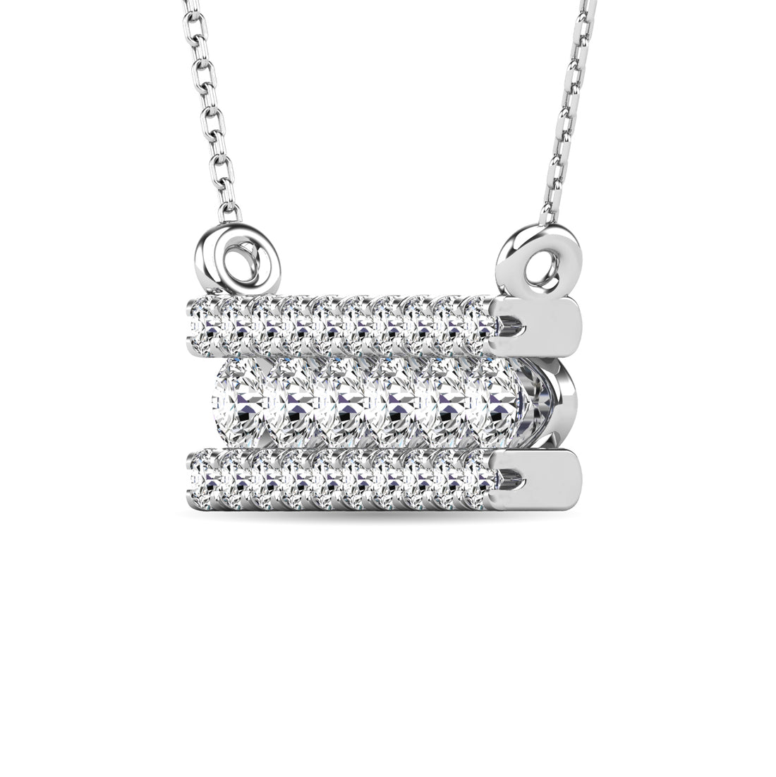 Diamond 1/4 Ct.tw Bar Necklace in 14K White Gold