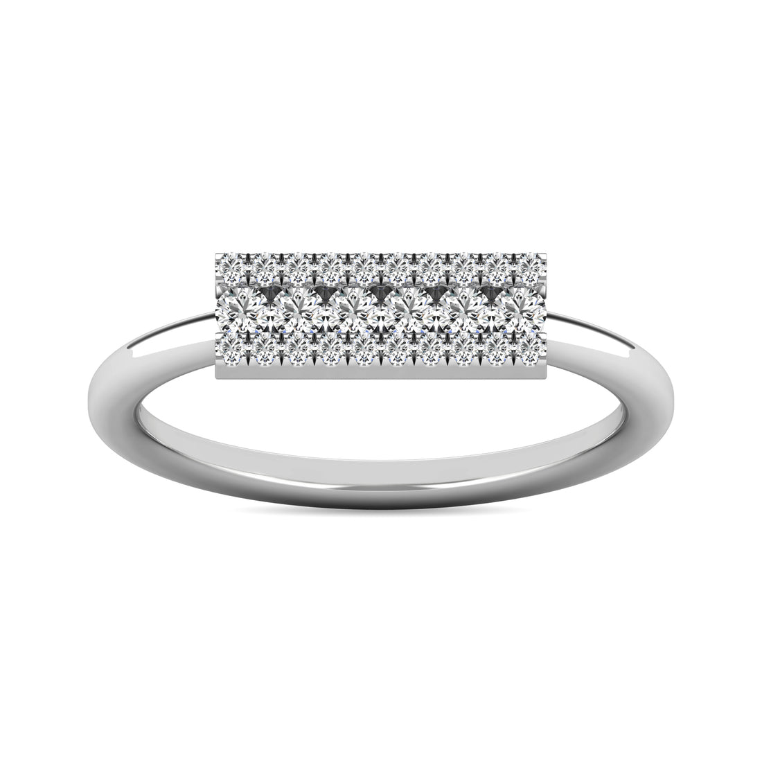 Diamond 1/4 Ct.tw Bar Ring in 14K White Gold