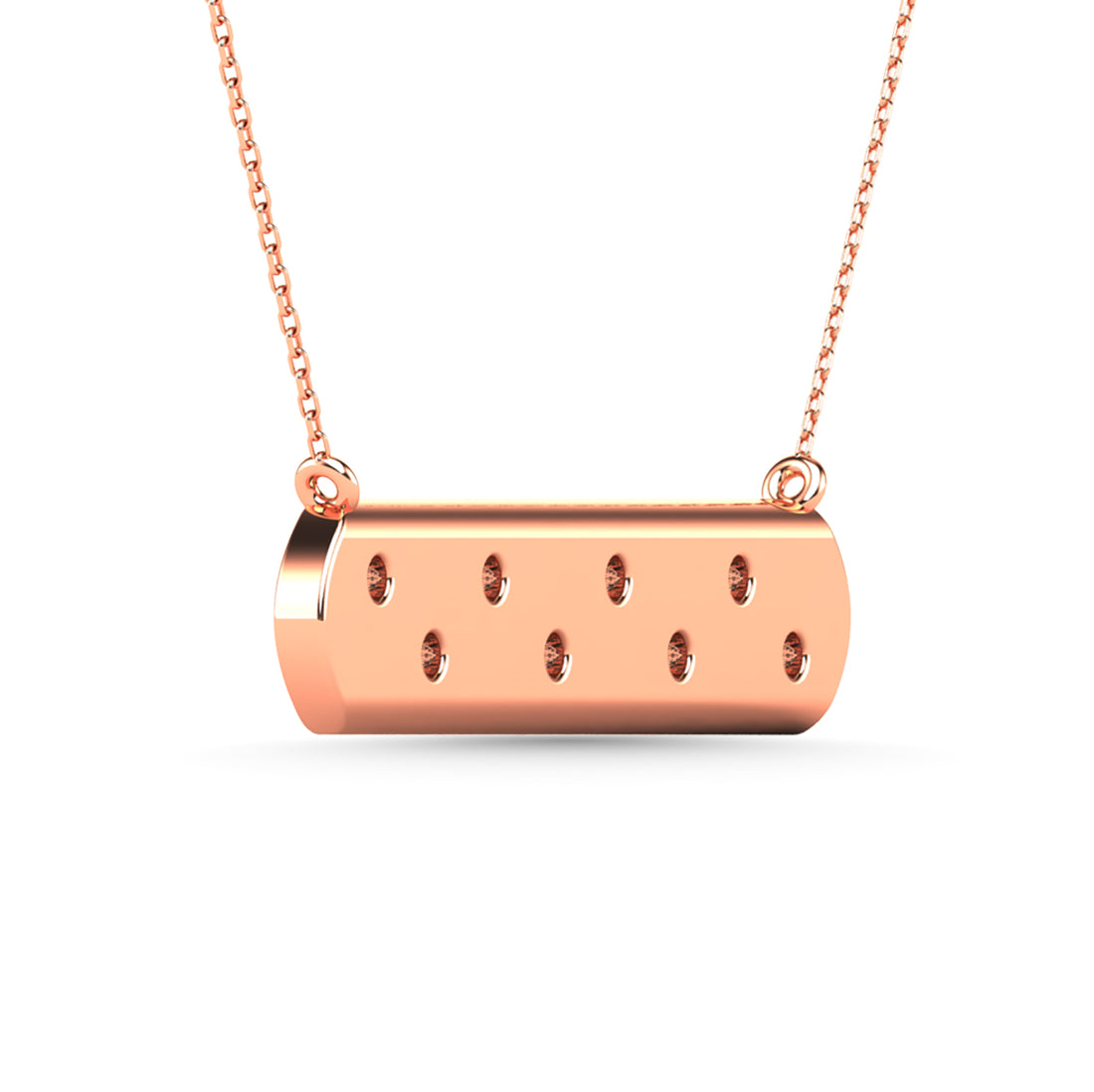 Diamond 1/8 Ct.Tw. Bar Necklace in 10K Rose Gold