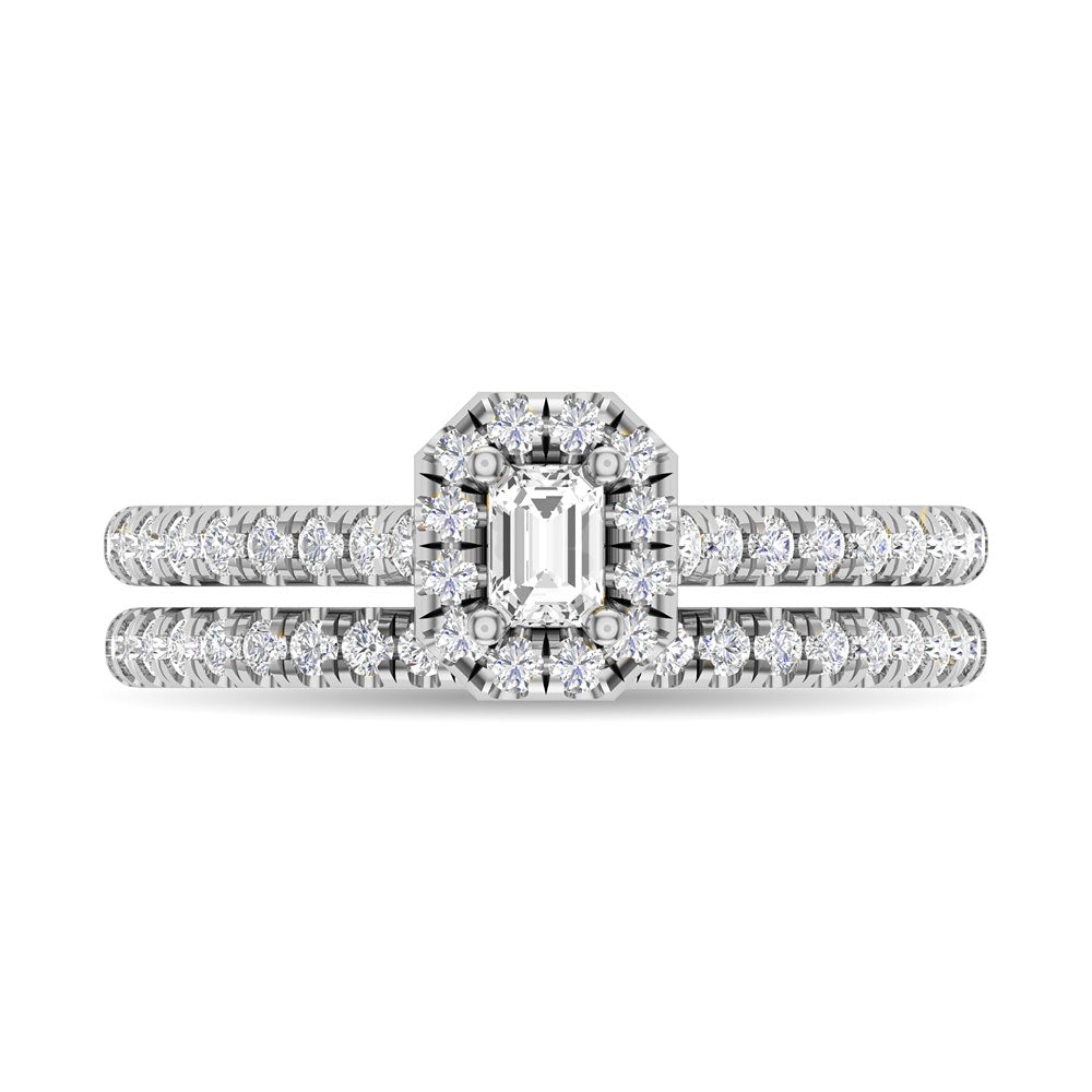 Diamond 3/4 Ct.Tw. Round Cut Bridal Ring in 14K White Gold