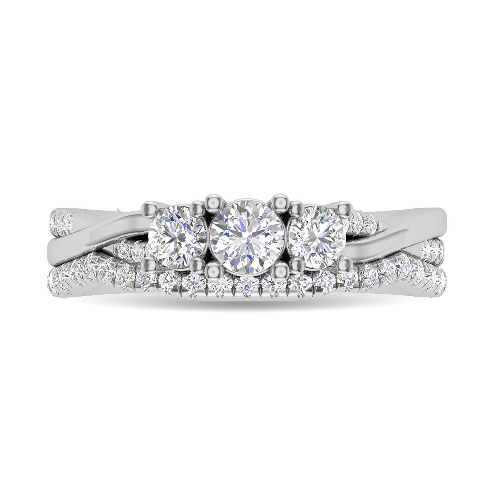 Diamond 1 Ct.Tw. Oval Cut Bridal Ring in 14K White Gold