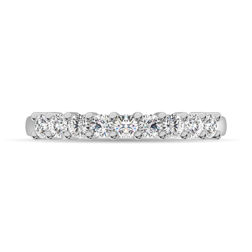 Diamond 1/2 ct tw Round Cut One Row Ring in 14K White Gold