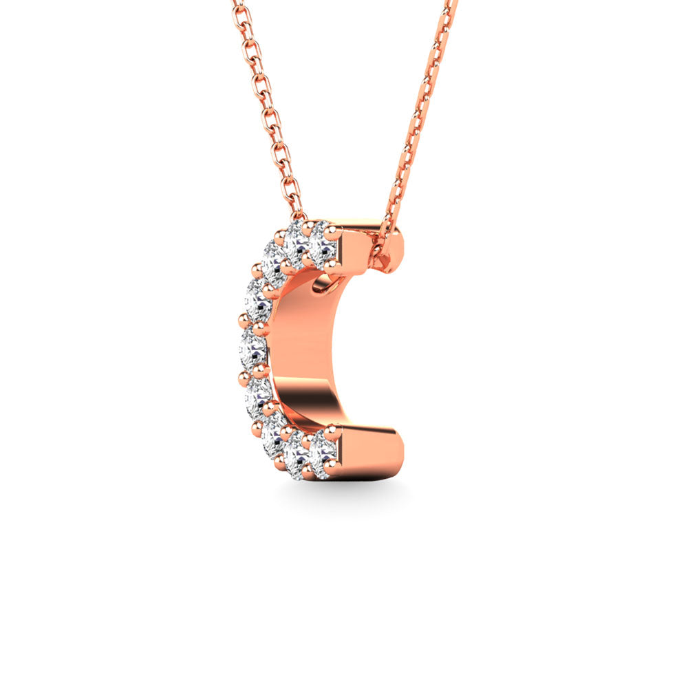 Diamond 1/10 Ct.Tw. Letter C Pendant in 14K Rose Gold