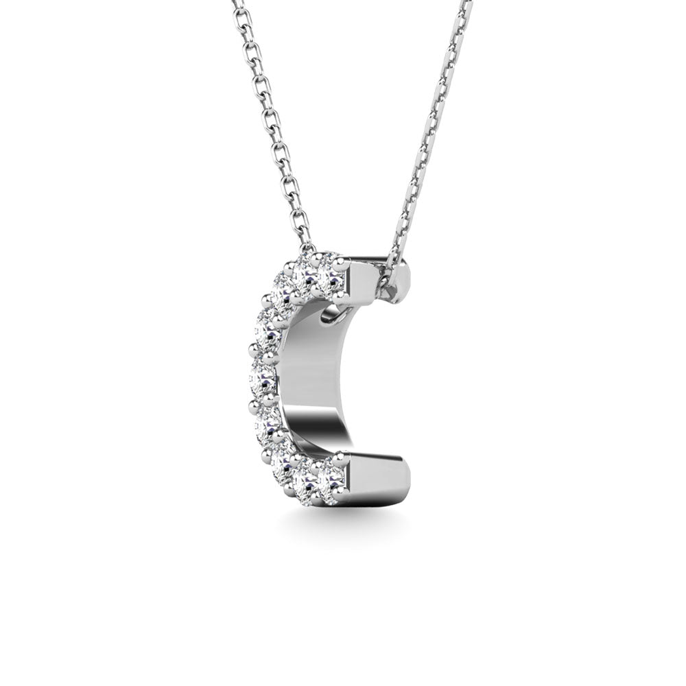 Diamond 1/10 Ct.Tw. Letter C Pendant in 14K White Gold