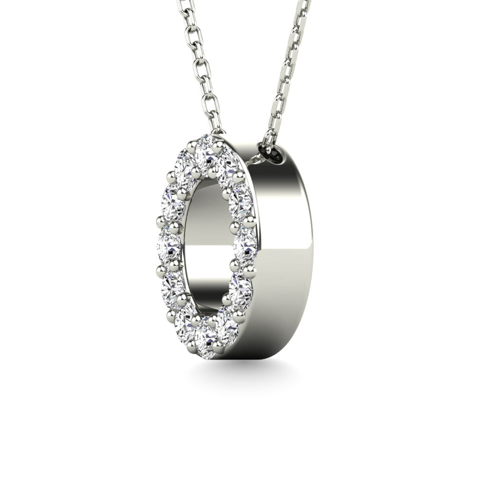 Diamond 1/8 Ct.Tw. Letter O Pendant in 14K White Gold