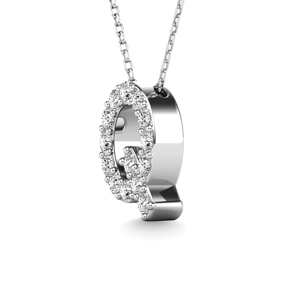 Diamond 1/6 Ct.Tw. Letter Q Pendant in 14K White Gold