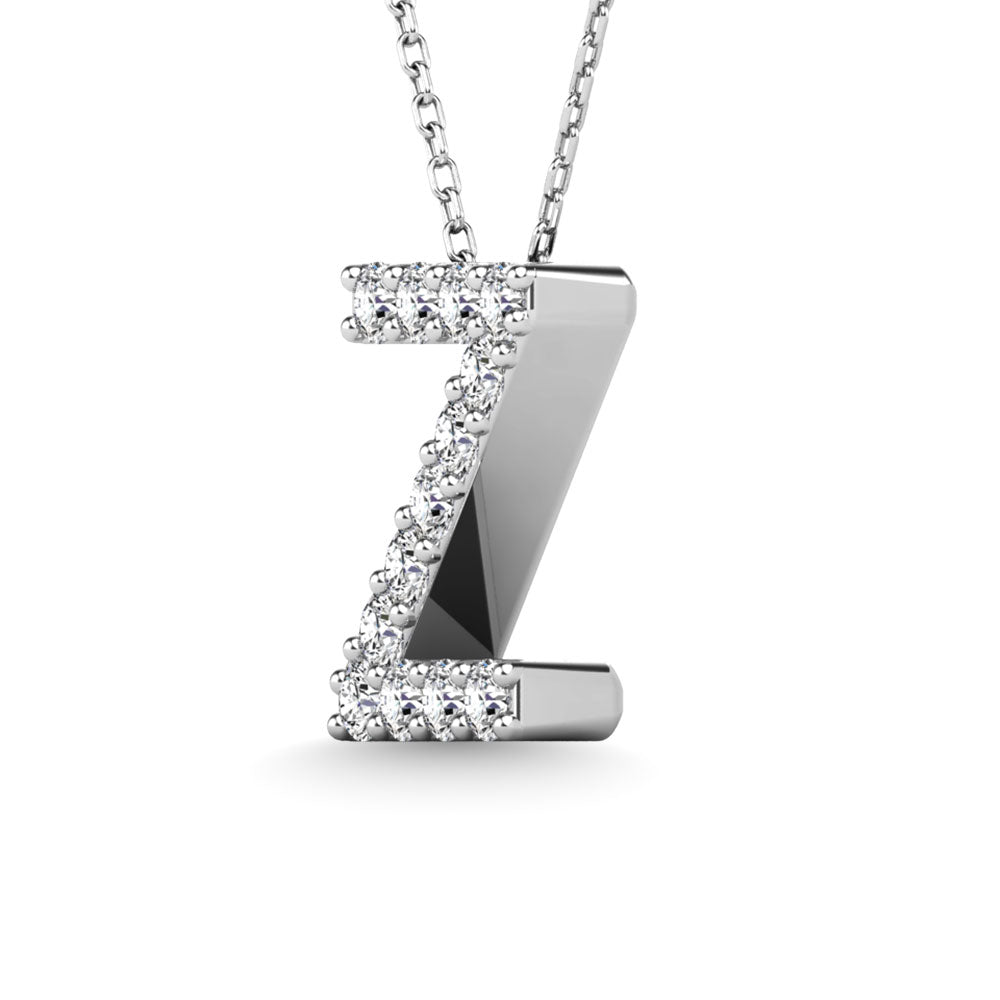 Diamond 1/8 Ct.Tw. Letter Z Pendant in 14K White Gold