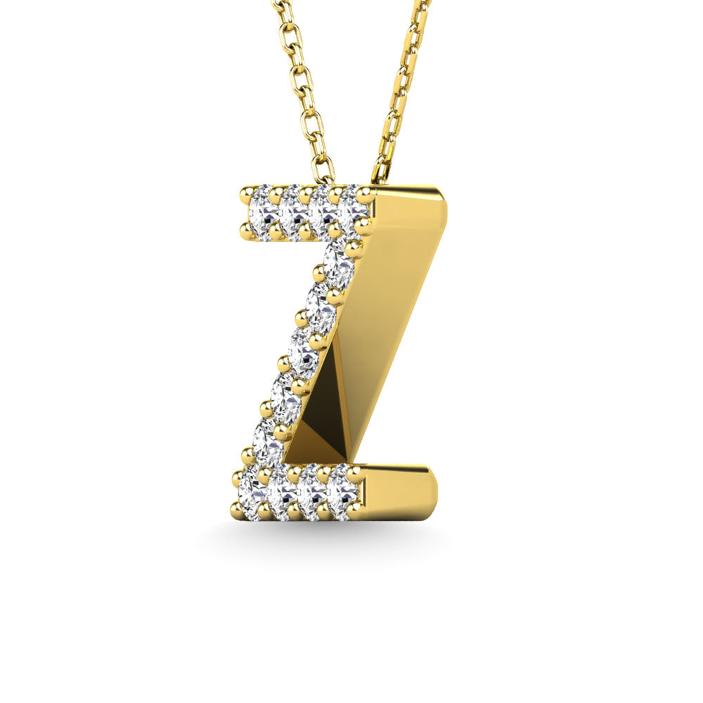 Diamond 1/8 Ct.Tw. Letter Z Pendant in 14K Yellow Gold