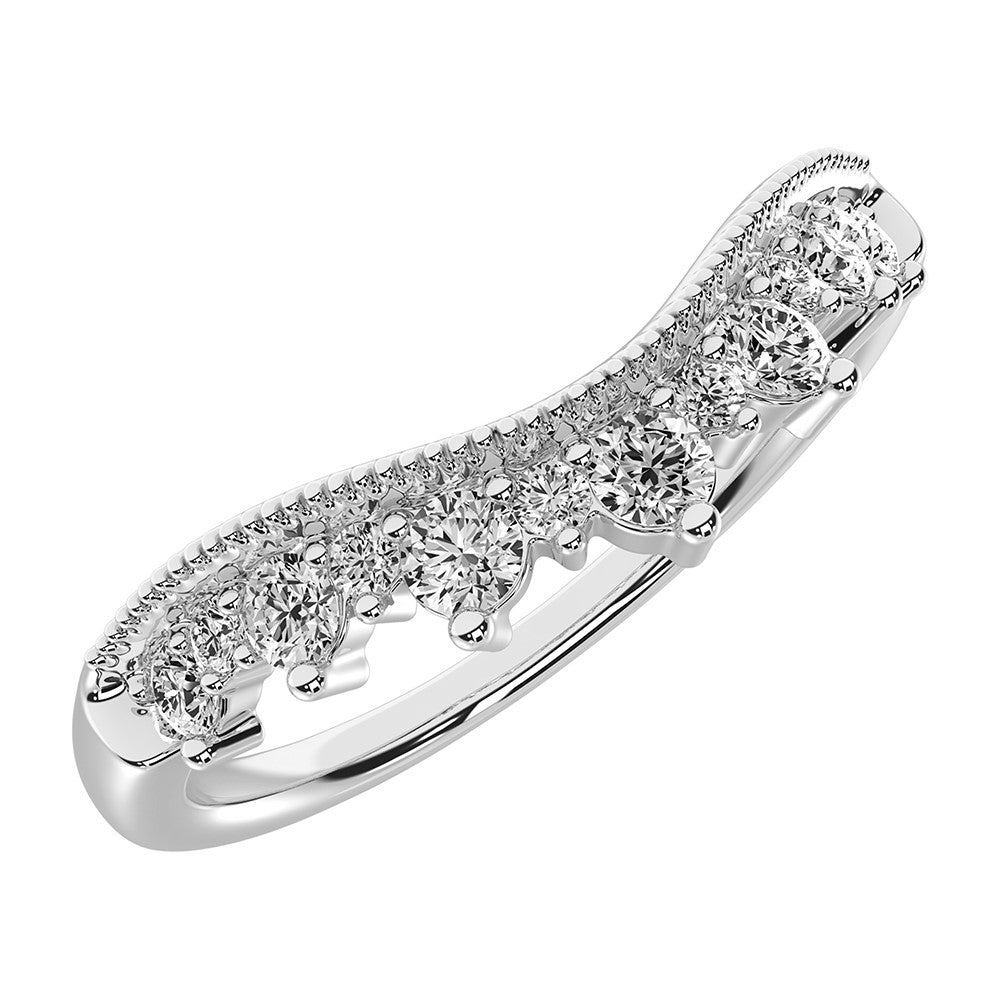 14K White Gold 1/4 Ct.Tw. Diamond Chevron Band