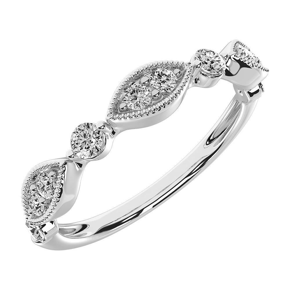 14K White Gold 1/3 Ct.Tw. Diamond Stackable Band