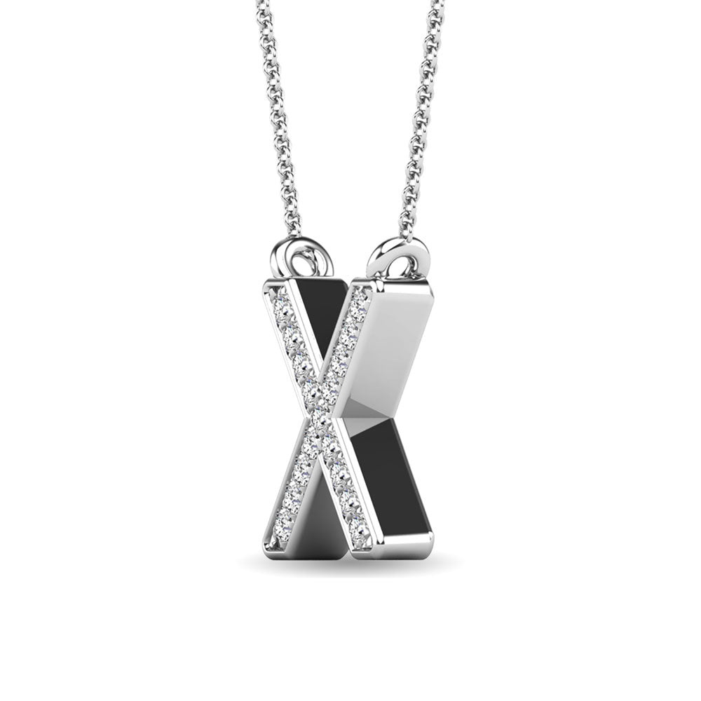 Diamond 1/20 Ct.Tw. Letter X Pendant in 10K White Gold