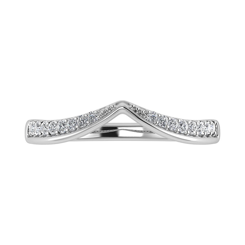 14K White Gold 1/5 Ct.Tw. Diamond Chevron Band