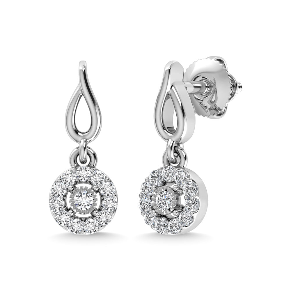 Diamond 1/10 Ct.Tw. Fashion Earrings in 10K White Gold