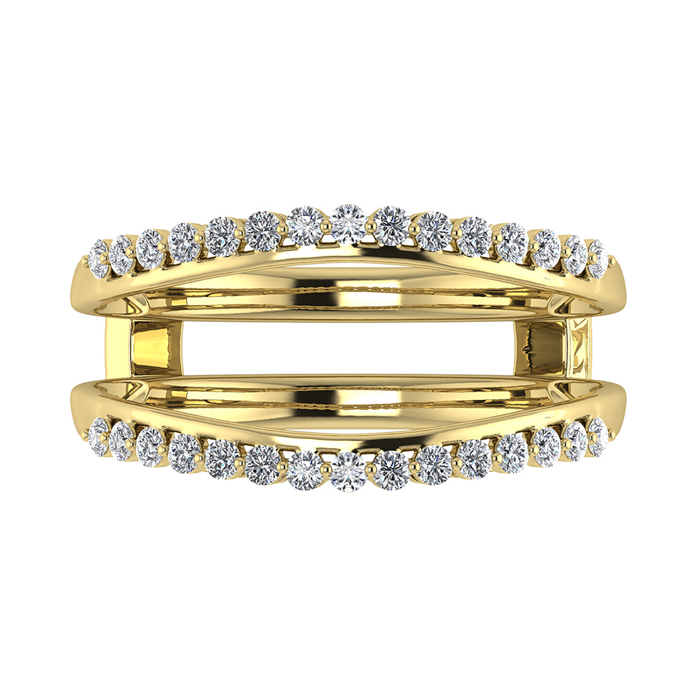 10K Yellow Gold 1/4 Ct.Tw. Diamond Chevron Guard Ring