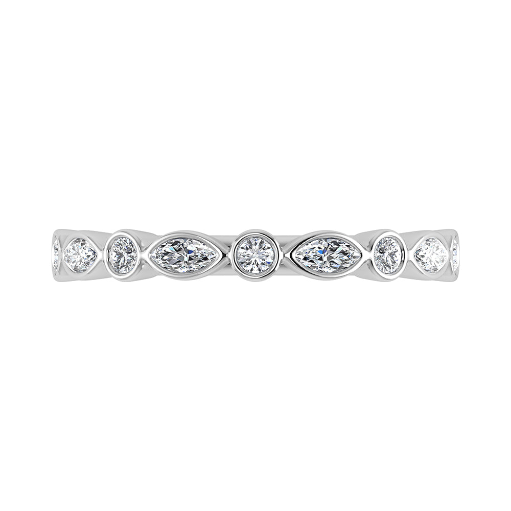 14K White Gold 1/3.Tw. Diamond Stack Band