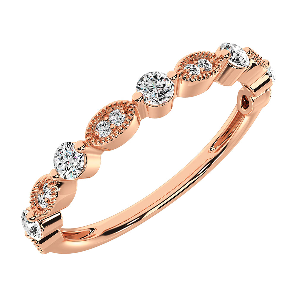 14K Rose Gold 1/5 Ct.Tw. Diamond Stack Bands