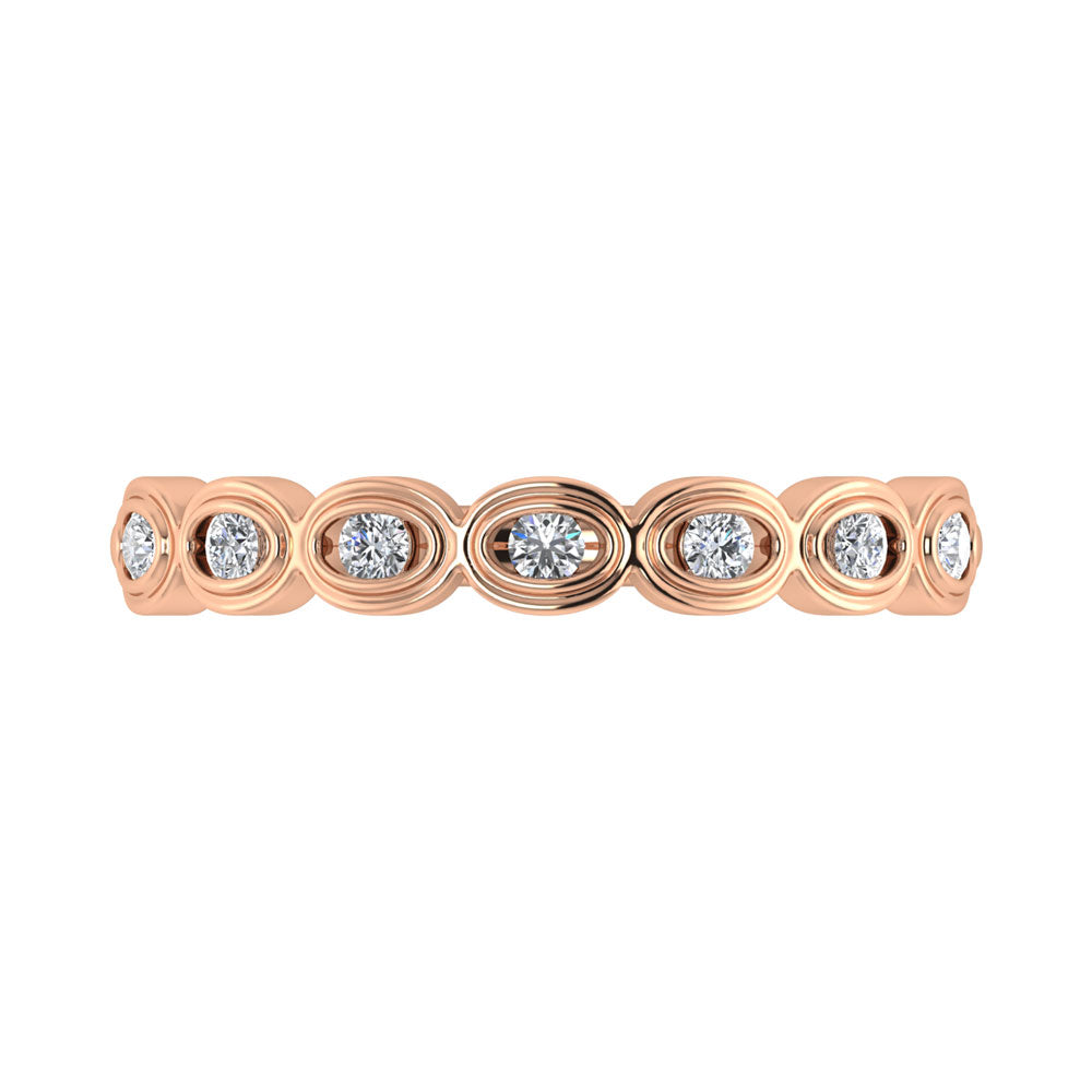 Diamond 1/6 Ct.Tw. Stack Band in 10K Rose Gold