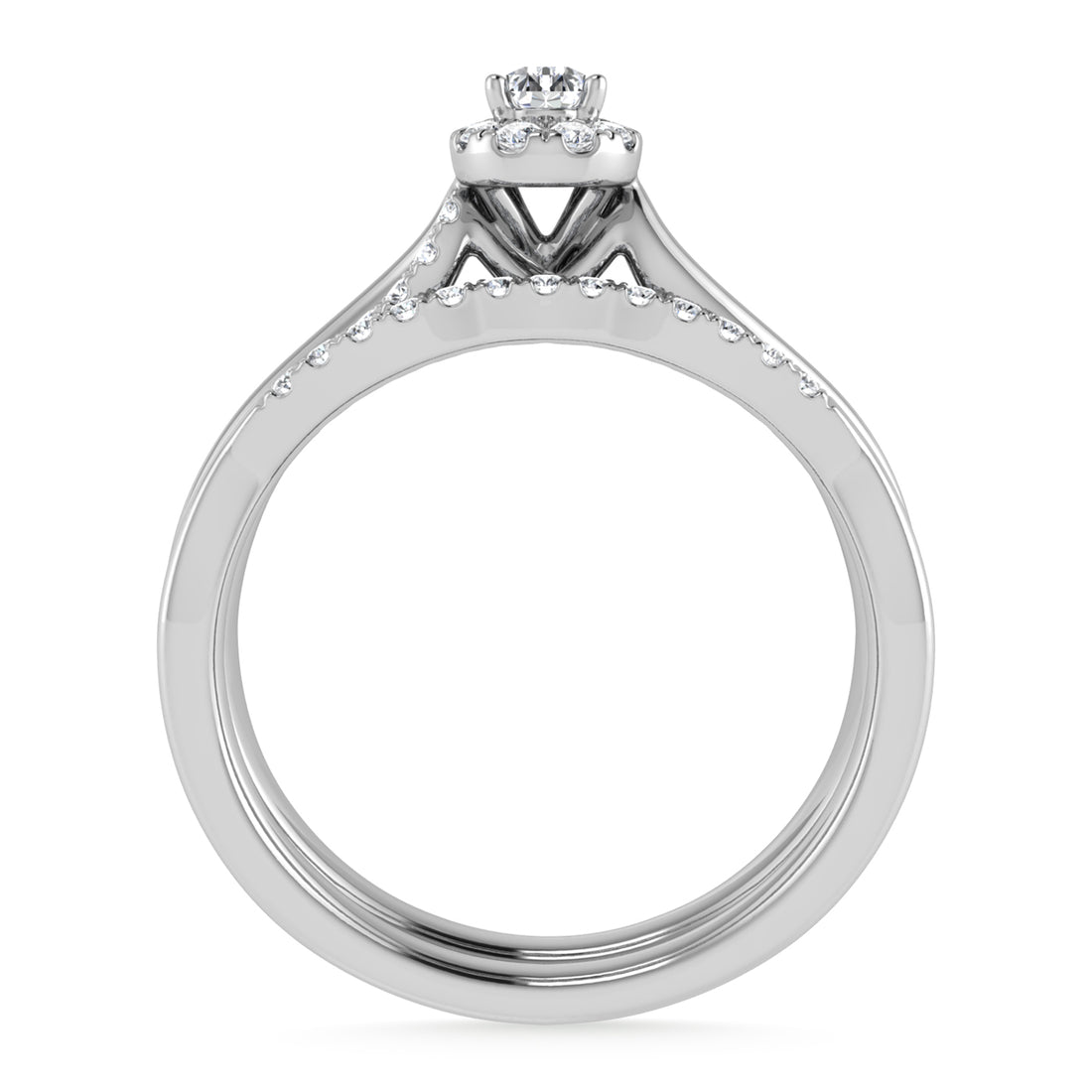 10K White Gold Diamond 1/4 Ct.Tw. Pear Shape Bridal Ring