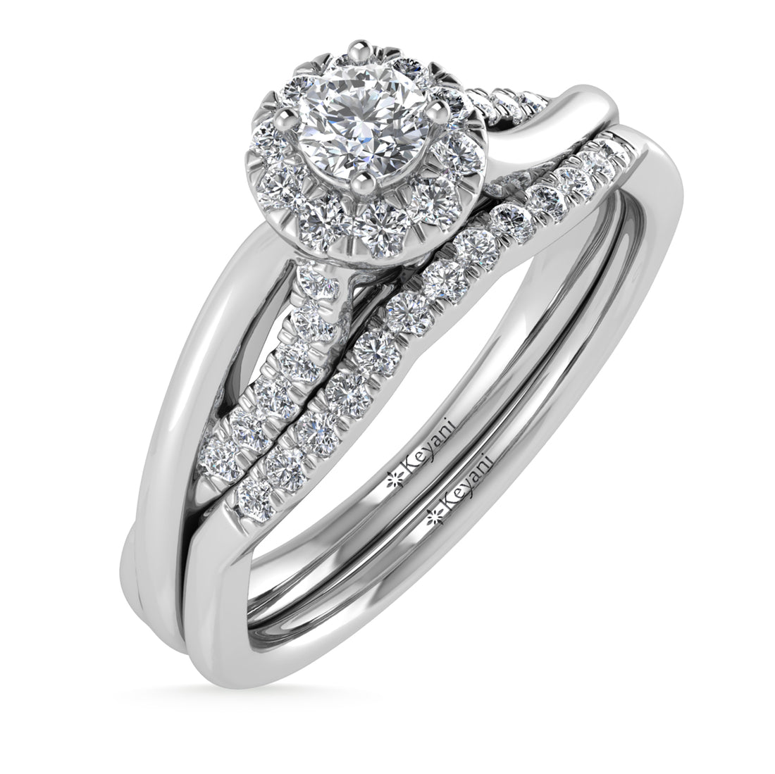 10K White Gold Diamond 1/4 Ct.Tw. Round Shape Bridal Ring