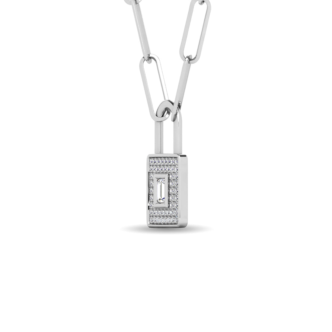 Diamond 1/5 Ct.Tw. Lock Pendant in 10K White Gold