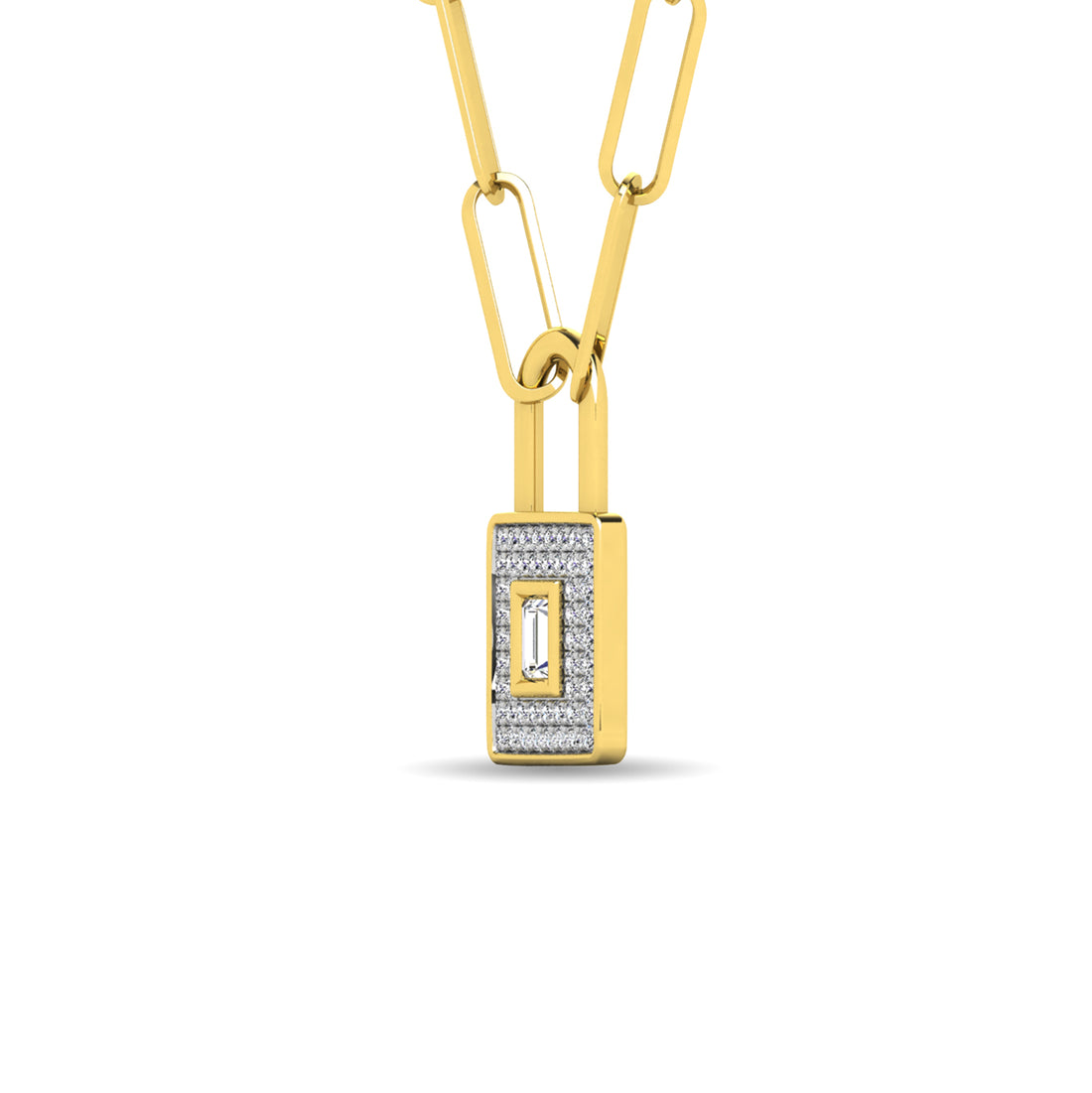 Diamond 1/5 Ct.Tw. Lock Pendant in 10K Yellow Gold