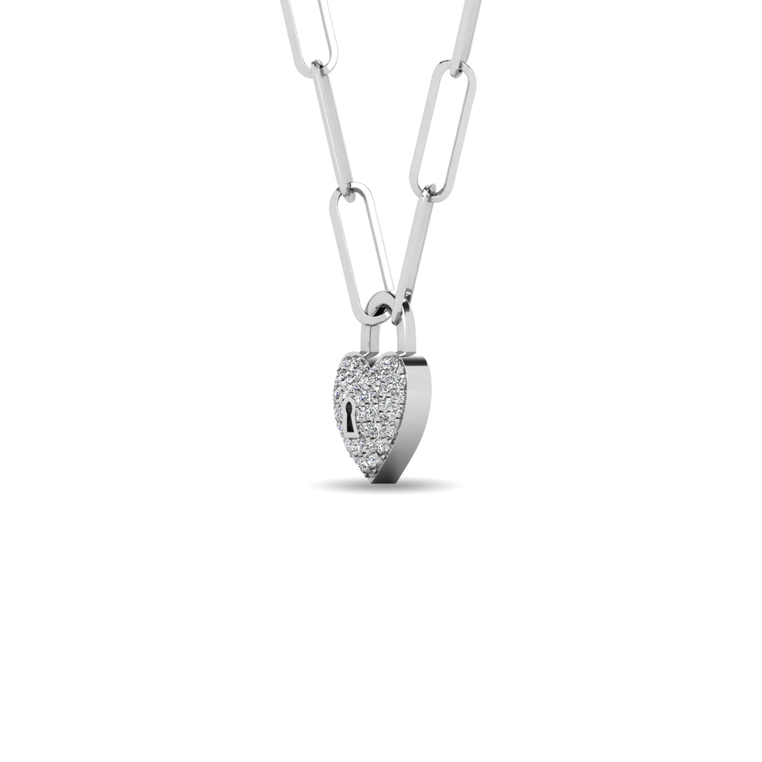 Diamond 1/8 Ct.Tw. Lock Pendant in 10K White Gold