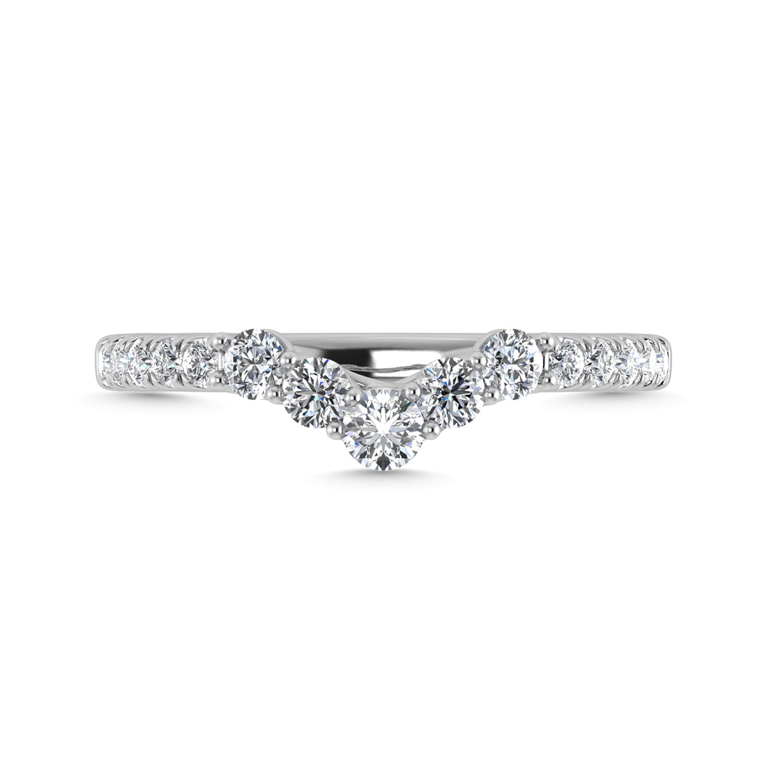 Diamond 1/2 Ct.Tw. Chevron Band in 14K White Gold