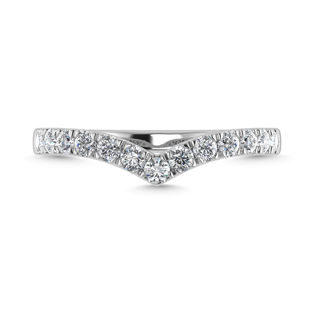 Diamond 1/2 Ct.Tw. Chevron Band in 10K White Gold