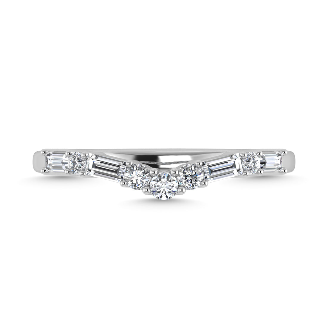 Diamond 1/3 Ct.Tw. Ladies Wedding Band in 14K White Gold