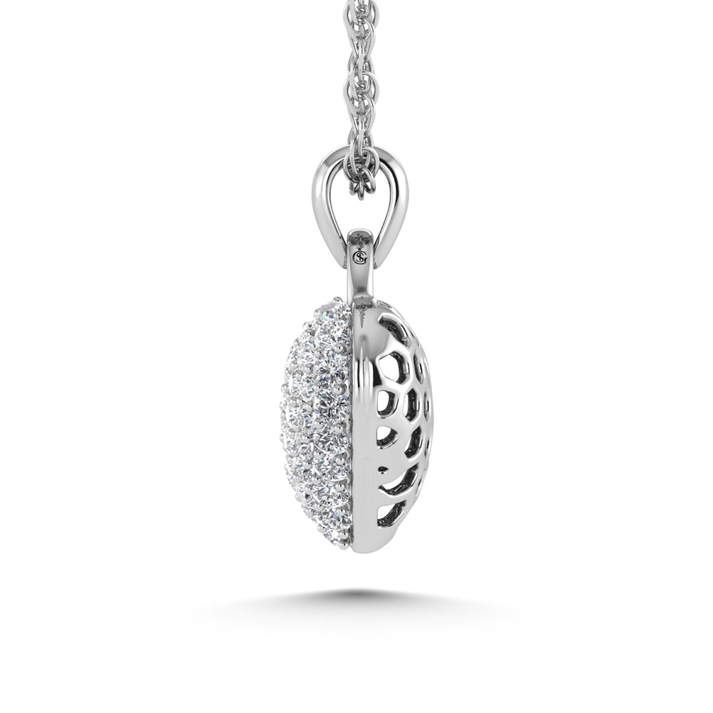 10K White Gold Diamond 1 Ct.Tw. Heart Pendant