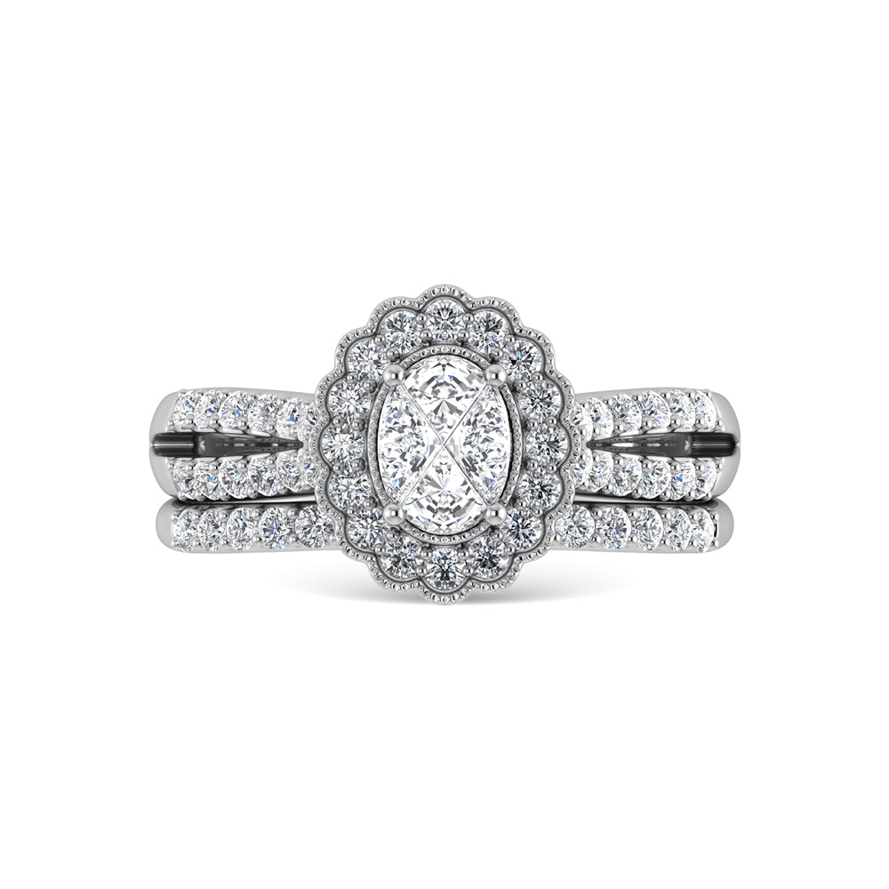 14K White Gold Diamond 1 Ct.Tw. Bridal Ring