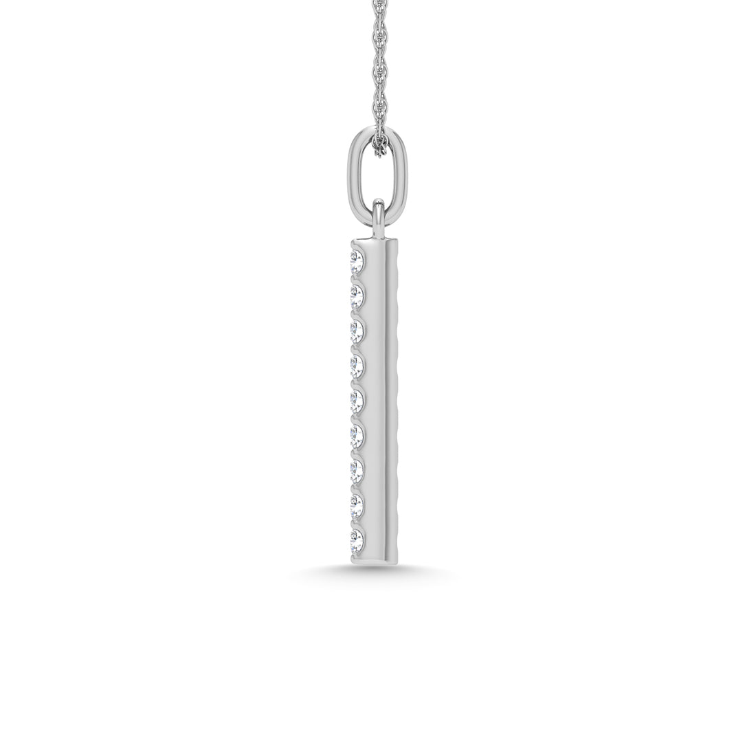 Diamond 1/5 Ct.Tw. Bar Pendant in 10K White Gold