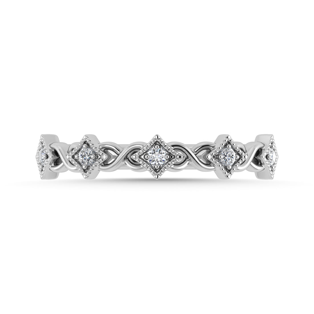 Diamond 1/10 Ct.Tw. Stack Band in 10K White Gold