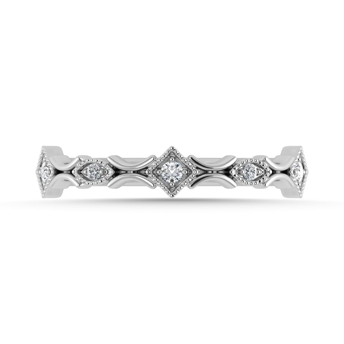 Diamond 1/20 Ct.Tw. Stack Band in 10K White Gold