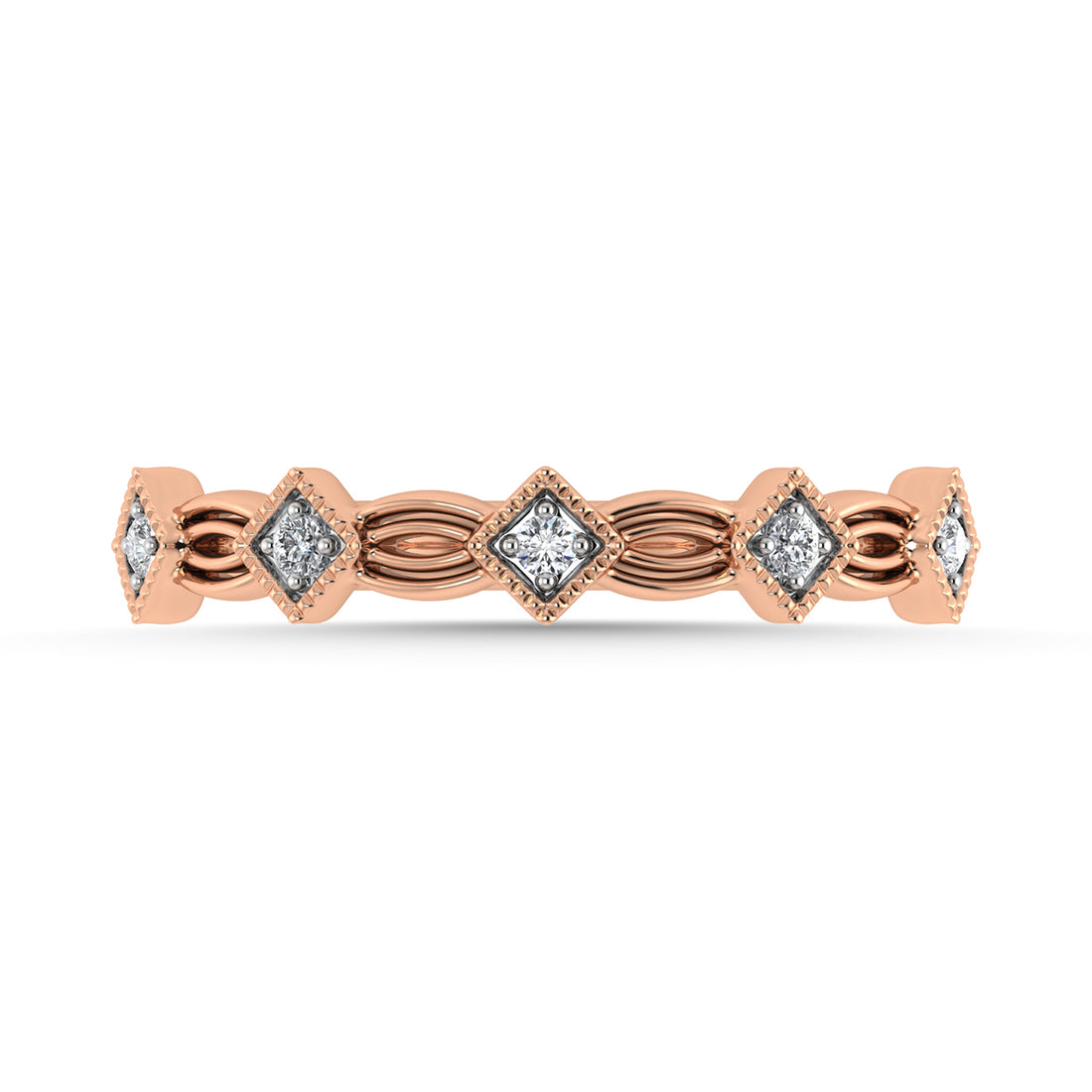 Diamond 1/20 Ct.Tw. Stack Band in 10K Rose Gold